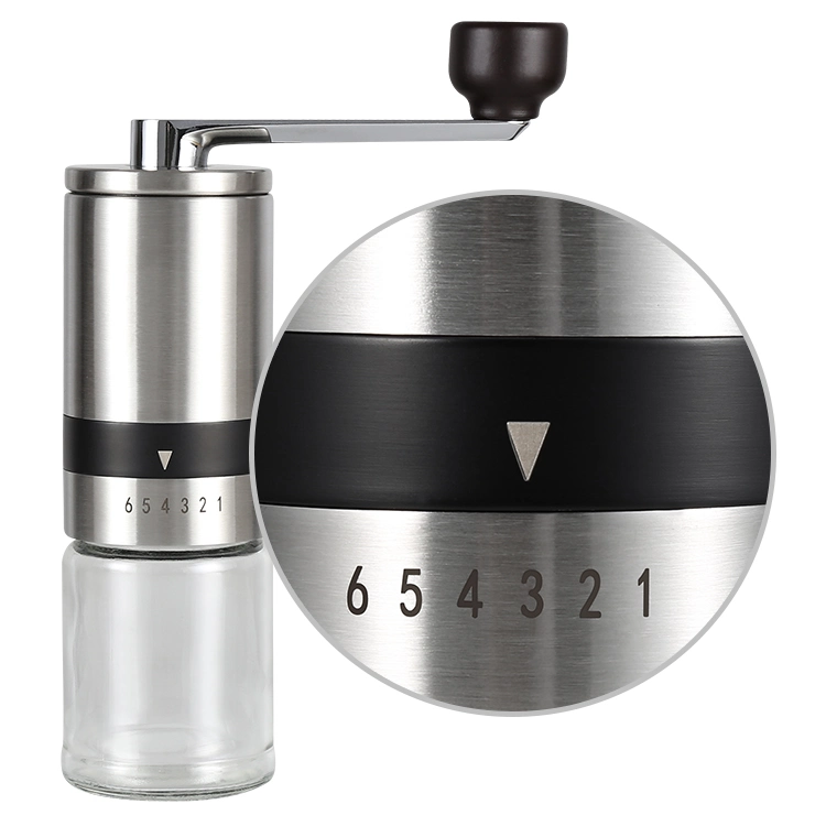 Manual Coffee Grinder with External Adjustments Ceramic Burr Hand Coffee Bean Grinders