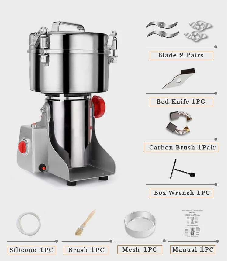 2000g Automatic Pet Grains Spices Cereals Dry Mill Coffee Food Grinder