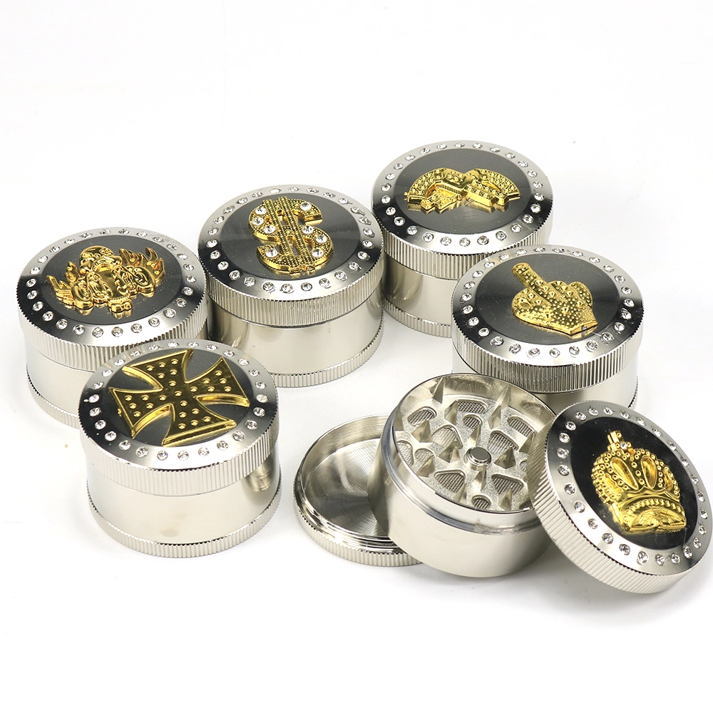 Custom Logo Tobacco Grinder Zinc Alloy Herb Grinder   Layer Herb Smoking Accessories Wholesale